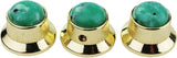 Guyker Top Hat Guitar Bass Potentiometer Control Knobs with 6mm Dia. Shaft Pots - 3PCS Zinc alloy Bell Speed Tone Volume Knob Replacement Part, (Blue Turquoise Top, black)