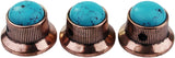 Guyker Top Hat Guitar Bass Potentiometer Control Knobs with 6mm Dia. Shaft Pots - 3PCS Zinc alloy Bell Speed Tone Volume Knob Replacement Part, (Blue Turquoise Top, black)