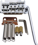 Guyker Non-locking 2 Point Guitar Tremolo Bridge with Tremolo System Saddle and Full Size Brass Block CNC Machine Replacement Part (Chrome, GG510)