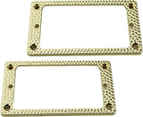 Guyker Metal Flat Humbucker Cover, Pickup Mounting Ring Set - Bridge Neck Pickups Frame Replacement Part for Electric Guitar or Precision Bass(2PCS, PR004 Chrome)