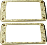 Guyker Metal Flat Humbucker Cover, Pickup Mounting Ring Set - Bridge Neck Pickups Frame Replacement Part for Electric Guitar or Precision Bass(2PCS, PR004 Chrome)