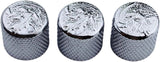 Guyker Guitar Bass Potentiometer Control Knobs with 6mm Dia. Shaft Pots - 3PCS Zinc alloy Speed Tone Volume Knob Replacement for Electric Guitar or Precision Bass, (No.1 Guardsman Top, chrome)