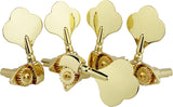 Guyker Open Frame Electric Bass Machine Head (2R + 2L) - 1:20 Ratio Gear Tuners Tuning Key Pegs - chrome