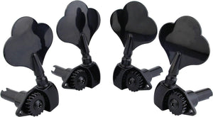 Guyker Open Frame Electric Bass Machine Head (2R + 2L) - 1:20 Ratio Gear Tuners Tuning Key Pegs - chrome