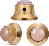 Guyker Top Hat Guitar Bass Potentiometer Control Knobs with 6mm Dia. Shaft Pots - 3PCS Bell Speed Tone Volume Knob Replacement for Electric Guitar or Precision Bass, Amethyst Stone Top