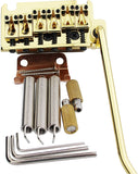 Guyker Non-locking 2 Point Guitar Tremolo Bridge with Tremolo System Saddle and Full Size Brass Block CNC Machine Replacement Part (Chrome, GG510)