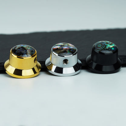 Abalone Shell Metal Control Knobs Dia. 6.3mm for Electric Guitar & Bass | Guyker