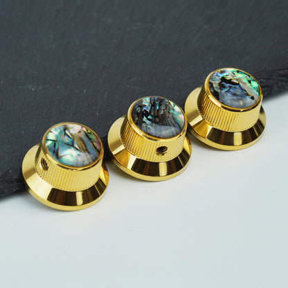 Abalone Shell Metal Control Knobs Dia. 6.3mm for Electric Guitar & Bass | Guyker