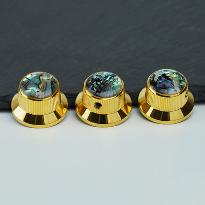 Abalone Shell Metal Control Knobs Dia. 6.3mm for Electric Guitar & Bass | Guyker