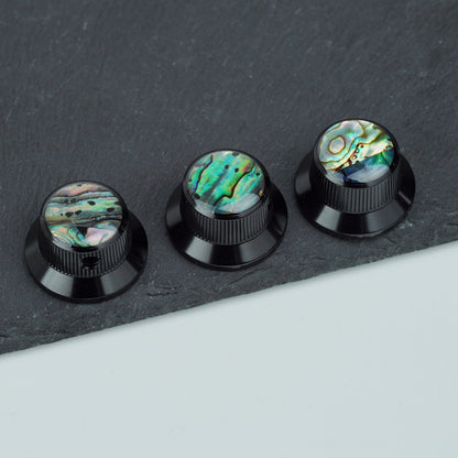 Abalone Shell Metal Control Knobs Dia. 6.3mm for Electric Guitar & Bass | Guyker