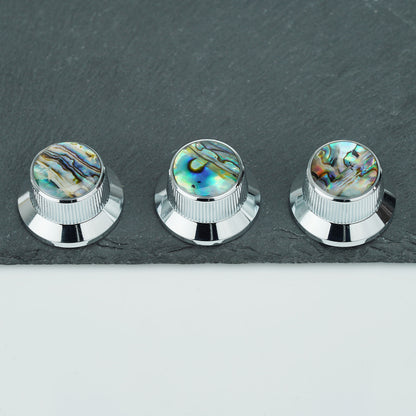 Abalone Shell Metal Control Knobs Dia. 6.3mm for Electric Guitar & Bass | Guyker