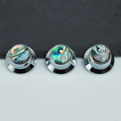 Abalone Shell Metal Control Knobs Dia. 6.3mm for Electric Guitar & Bass | Guyker