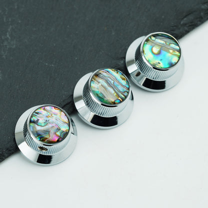 Abalone Shell Metal Control Knobs Dia. 6.3mm for Electric Guitar & Bass | Guyker