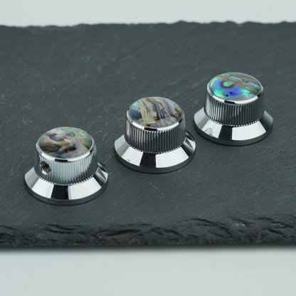 Abalone Shell Metal Control Knobs Dia. 6.3mm for Electric Guitar & Bass | Guyker