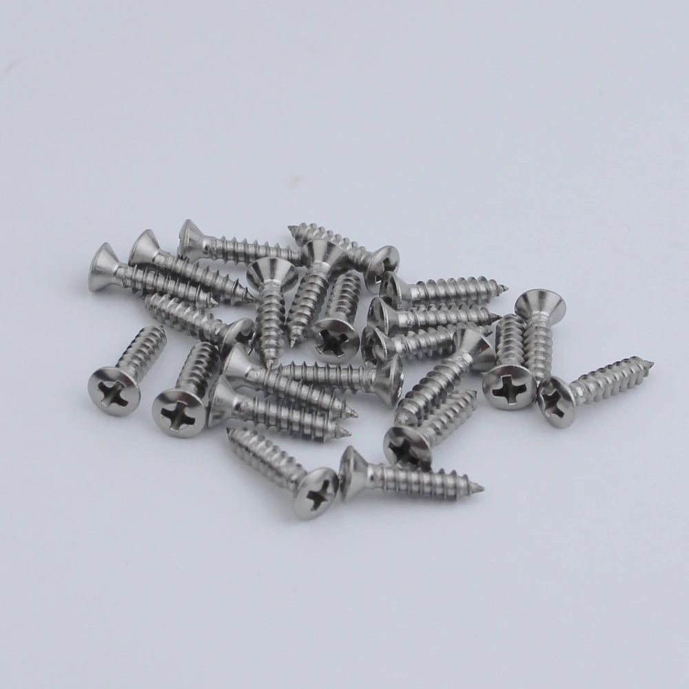 Acoustic Guitar Electric Guitar Guard Steel Screw for ST TL Guitar Electric Bass Panel Chrome Screw Guitar accessories