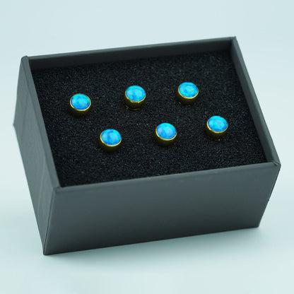 Acoustic Guitar Bridge Pins – Blue Glass Inlays | Guyker