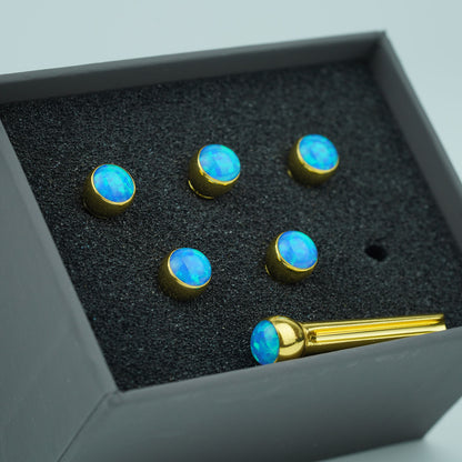 Acoustic Guitar Bridge Pins – Blue Glass Inlays | Guyker