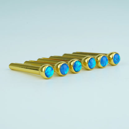 Acoustic Guitar Bridge Pins Blue Sparkle Inlay | Guyker