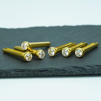 Acoustic Guitar Bridge Pins – Clear Diamond Inlays | Guyker