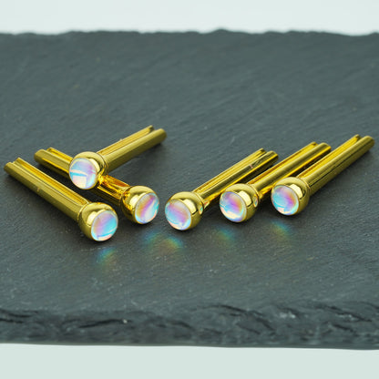 Acoustic Guitar Bridge Pins – Glowing Rainbow Inlays | Guyker