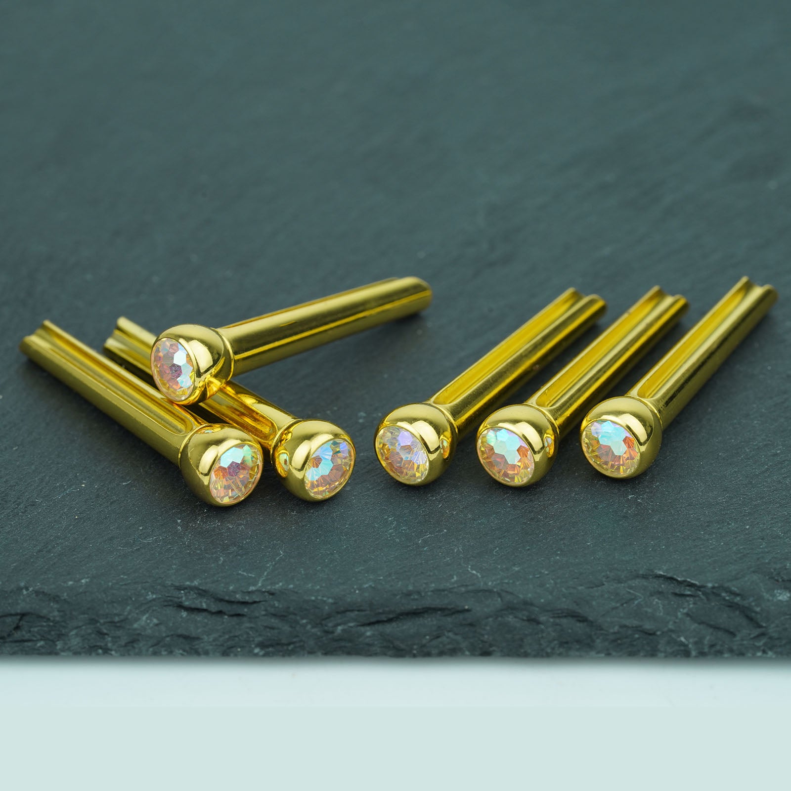 Acoustic Guitar Bridge Pins – Pink Diamond Inlays | Guyker