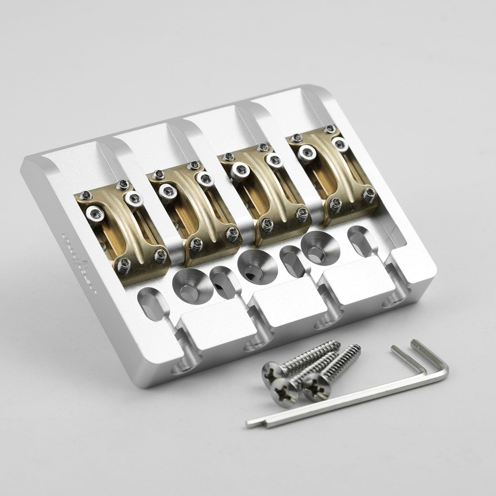Aluminum Alloy Bass Bridge with Brass Saddles – 4 String Guyker