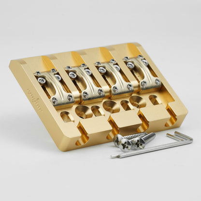 Aluminum Alloy Bass Bridge with Brass Saddles – 4 String Guyker