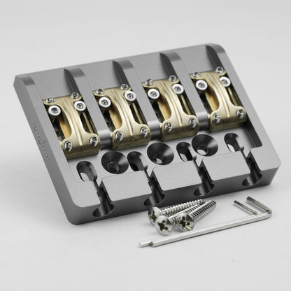 Aluminum Alloy Bass Bridge with Brass Saddles – 4 String Guyker