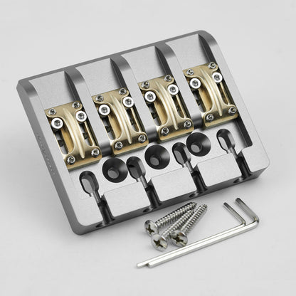 Aluminum Alloy Bass Bridge with Brass Saddles – 4 String Guyker