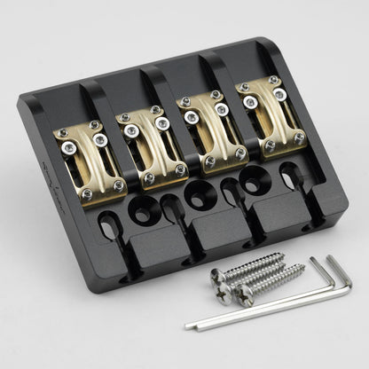 Aluminum Alloy Bass Bridge with Brass Saddles – 4 String Guyker