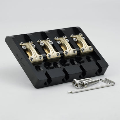 Aluminum Alloy Bass Bridge with Brass Saddles – 4 String Guyker
