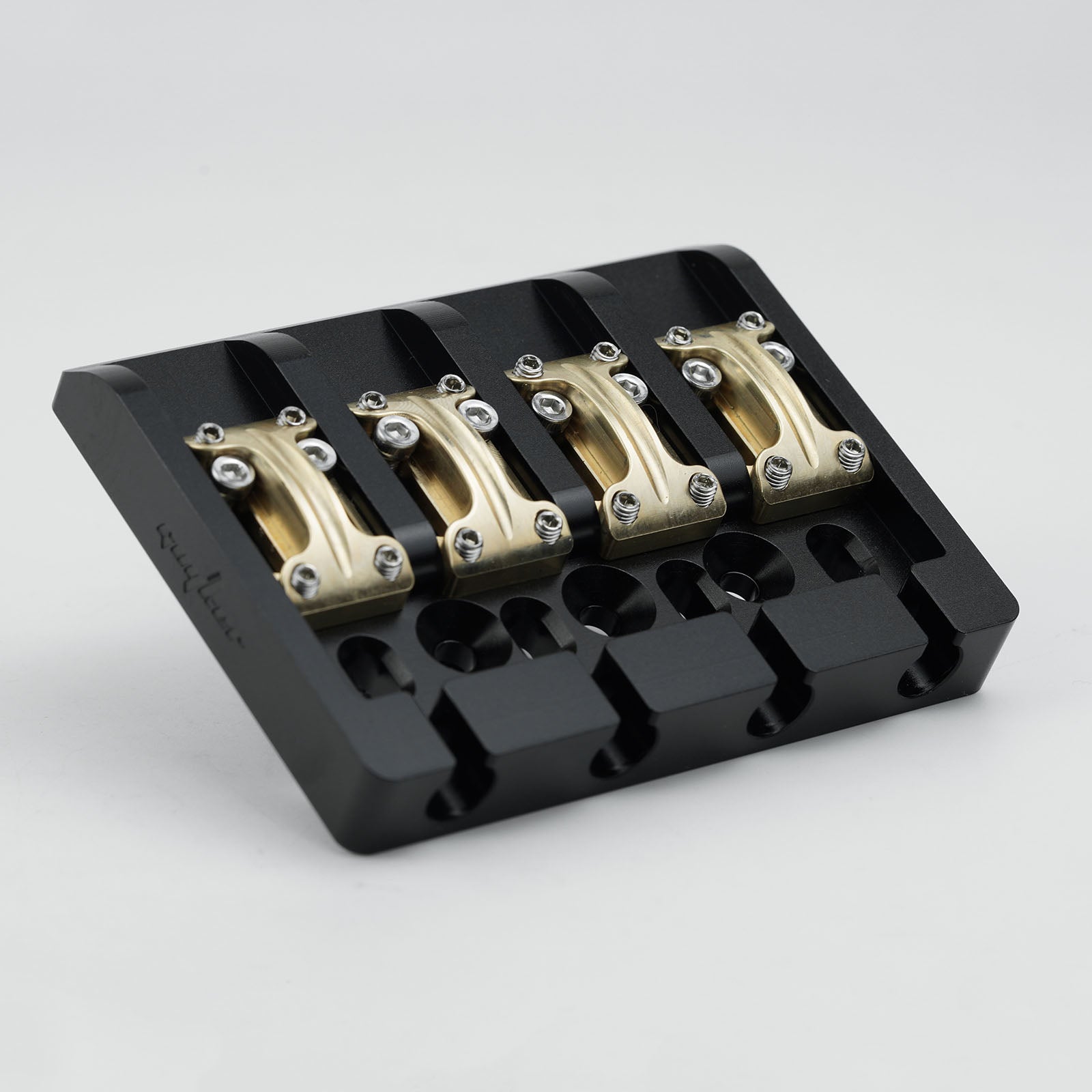 Aluminum Alloy Bass Bridge with Brass Saddles – 4 String Guyker
