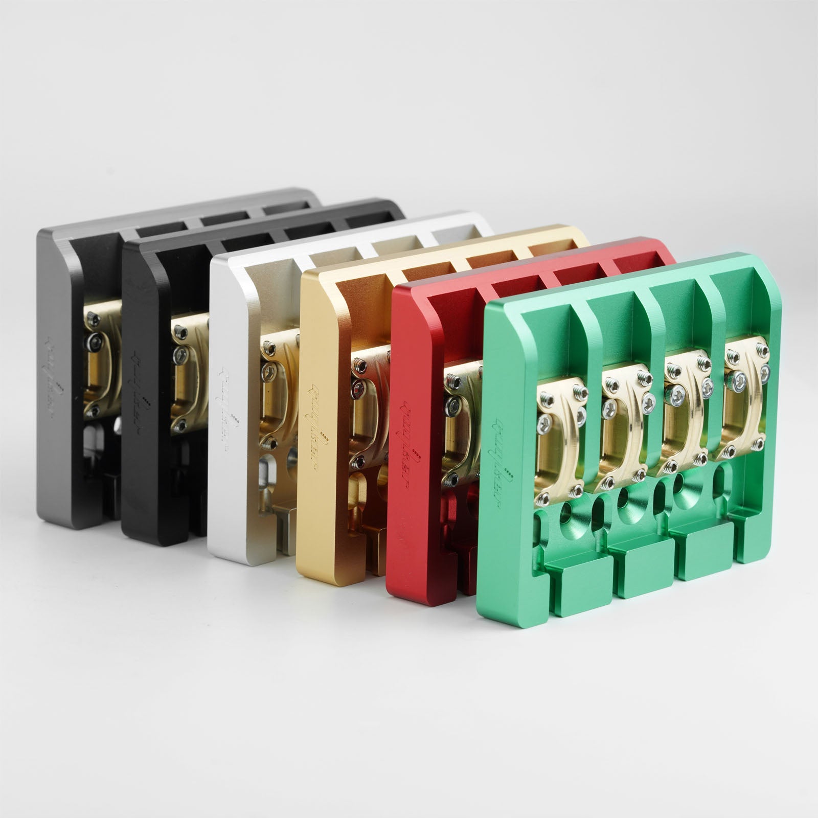 Aluminum Alloy Bass Bridge with Brass Saddles – 4 String Guyker