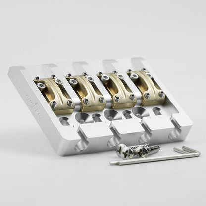 Aluminum Alloy Bass Bridge with Brass Saddles – 4 String Guyker