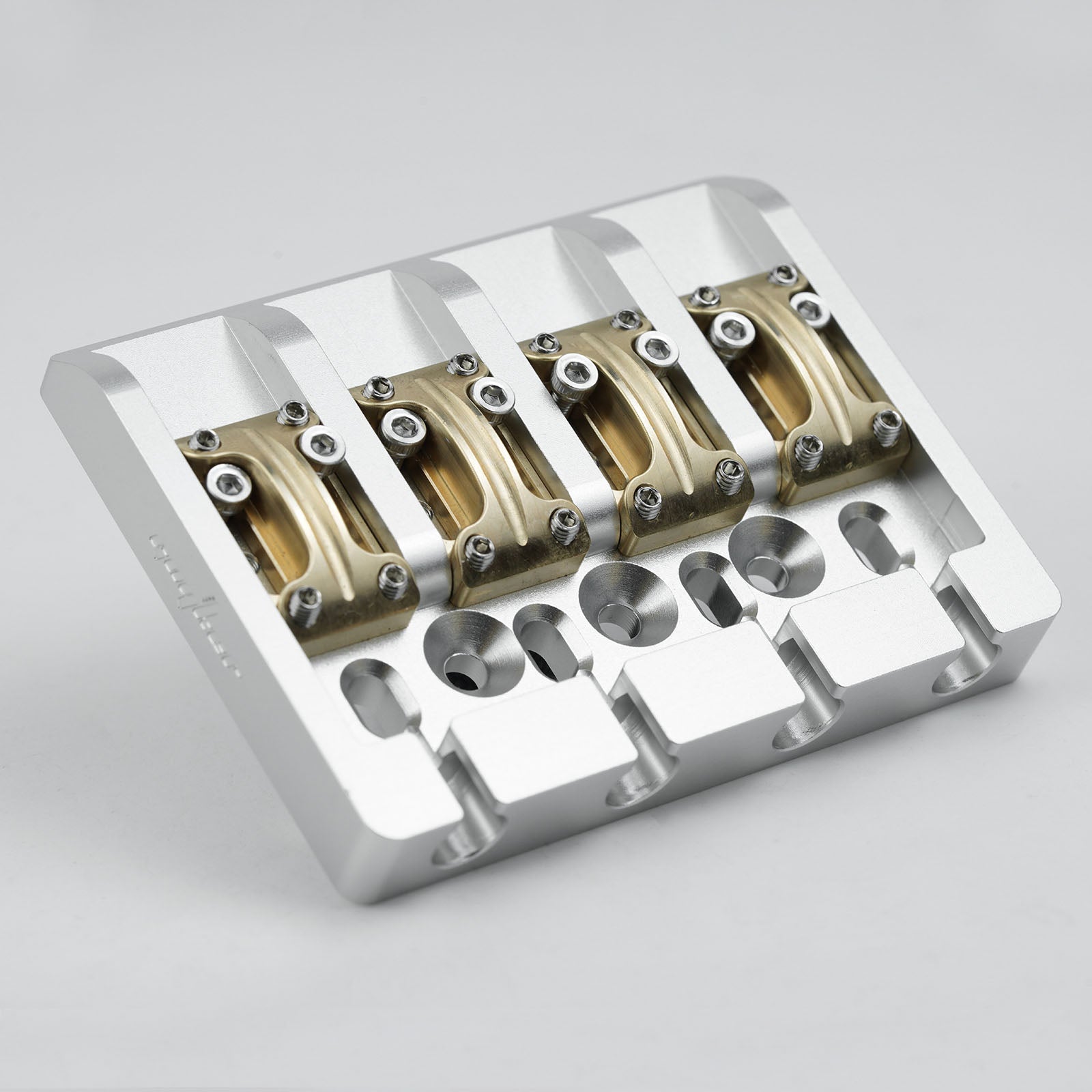 Aluminum Alloy Bass Bridge with Brass Saddles – 4 String Guyker