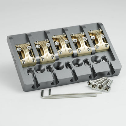 Aluminum Alloy Bass Bridge with Brass Saddles – 5 String Guyker
