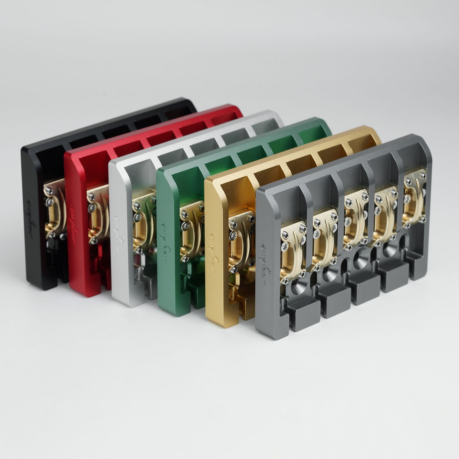 Aluminum Alloy Bass Bridge with Brass Saddles – 5 String Guyker