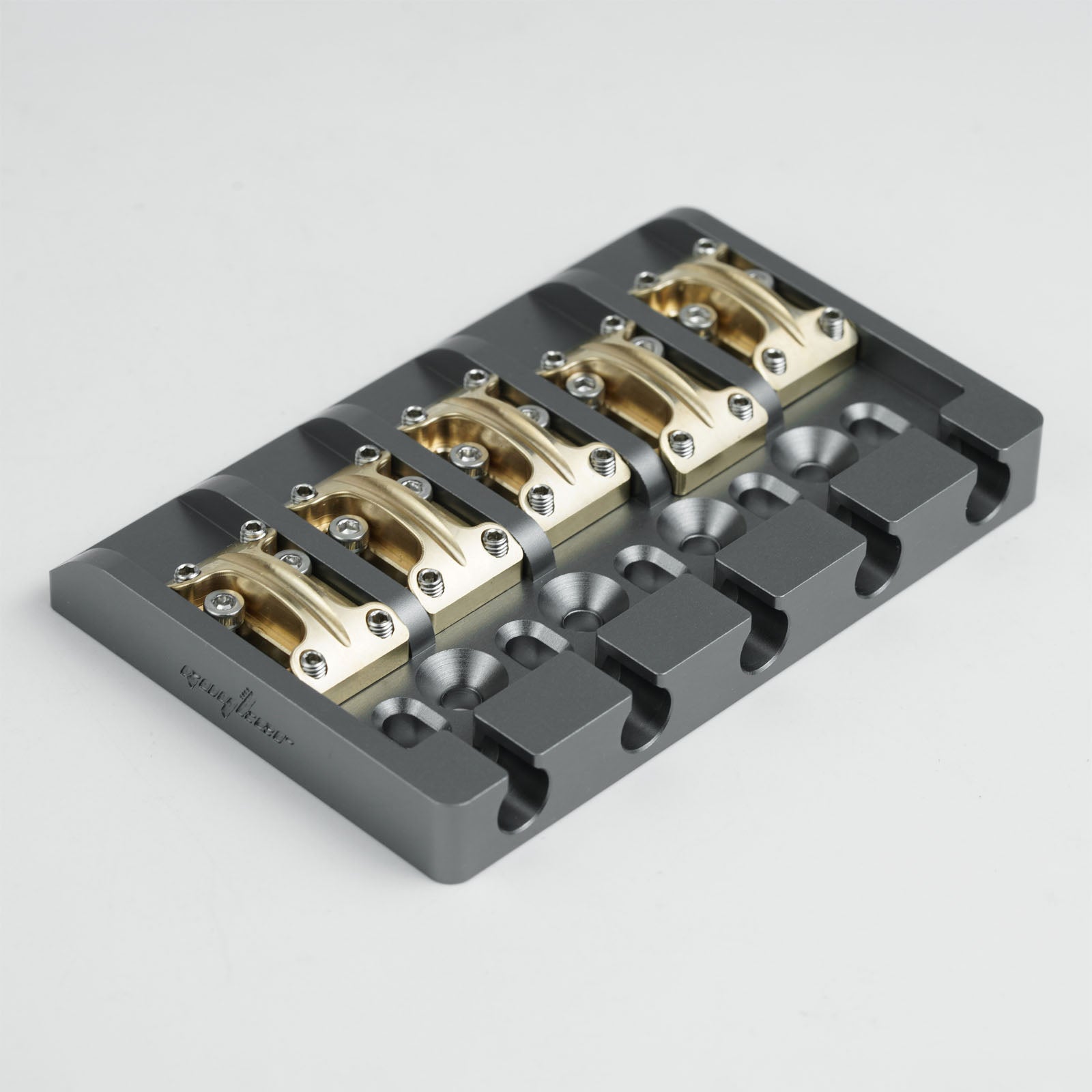 Aluminum Alloy Bass Bridge with Brass Saddles – 5 String Guyker