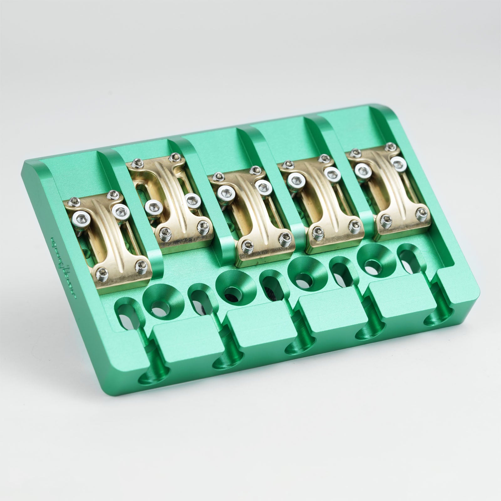 Aluminum Alloy Bass Bridge with Brass Saddles – 5 String Guyker