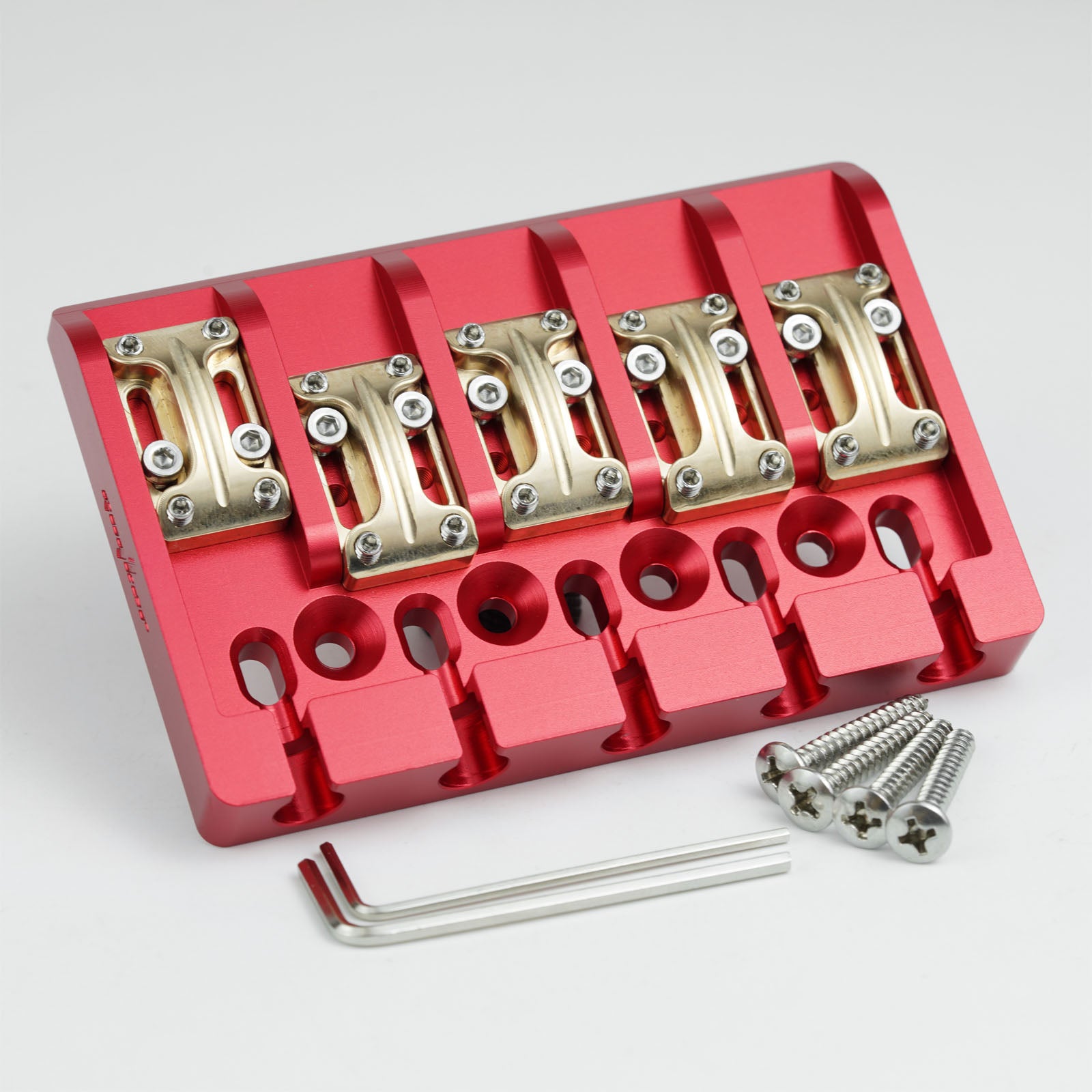 Aluminum Alloy Bass Bridge with Brass Saddles – 5 String Guyker