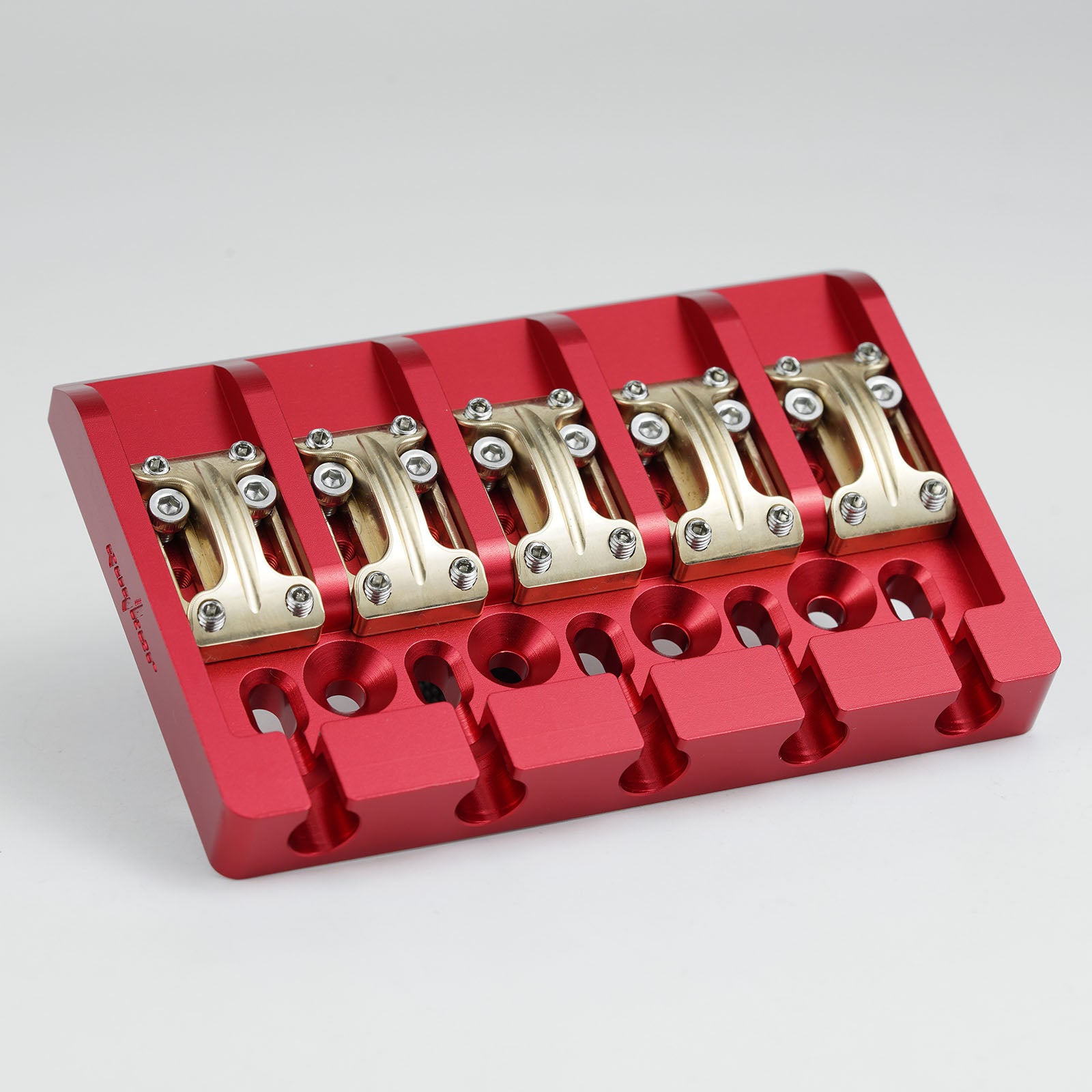 Aluminum Alloy Bass Bridge with Brass Saddles – 5 String Guyker