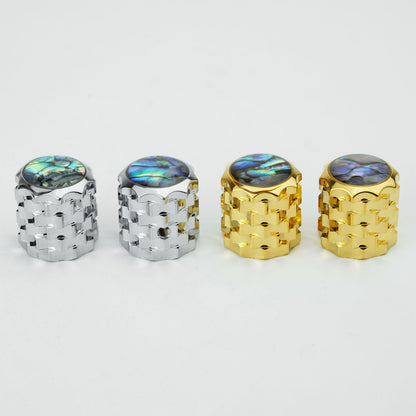 Aluminum Control Knob with Shell Inlay Dia. 6mm for Electric Guitar & Bass | Guyker