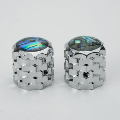 Aluminum Control Knob with Shell Inlay Dia. 6mm for Electric Guitar & Bass | Guyker