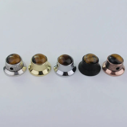 Amber Surface Metal Control Knobs Dia. 6mm for Electric Guitar & Bass | Guyker