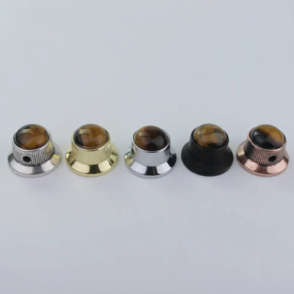 Amber Surface Metal Control Knobs Dia. 6mm for Electric Guitar & Bass | Guyker