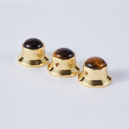 Amber Surface Metal Control Knobs Dia. 6mm for Electric Guitar & Bass | Guyker