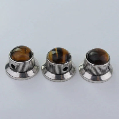 Amber Surface Metal Control Knobs Dia. 6mm for Electric Guitar & Bass | Guyker