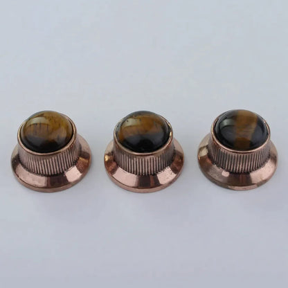 Amber Surface Metal Control Knobs Dia. 6mm for Electric Guitar & Bass | Guyker