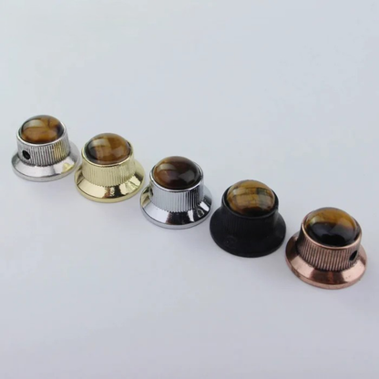 Amber Surface Metal Control Knobs Dia. 6mm for Electric Guitar & Bass | Guyker