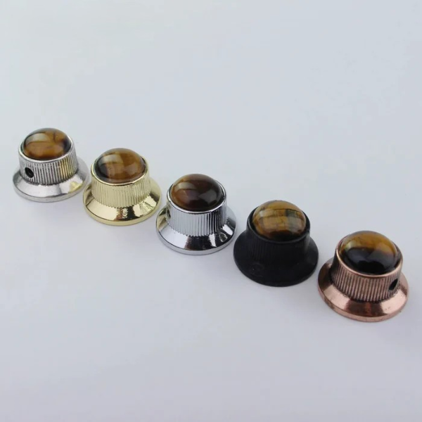 Amber Surface Metal Control Knobs Dia. 6mm for Electric Guitar & Bass | Guyker